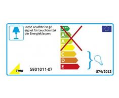 Trio Leuchten Trio 5901011-07 Lampada da Tavolo, Nichel Opaco, Vetro Opale Bianco 40 W