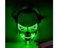 Maschera di Halloween LED, Maschera di Halloween, Maschera di Purge a LED, 3 Modalità di Illuminazione, Maschera da La Notte Del Giudizio per Costume Cosplay Festa e Party di Carnevale (Verde 3)