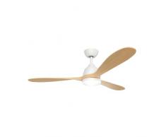 SPC Conforto DC Nature – Ventilatore da soffitto con pale in legno naturale, luce regolabile in 3 toni, motore DC ultra silenzioso e a basso consumo, Ø132 cm, WiFi per controllo app e telecomando