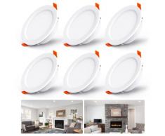 OUILA Faretti LED da Incasso 230V, Faretto LED 5W 500LM IP44 Faretto da Soffitto Bianco 4000K Faretto LED Luci da Incasso Ultra Piatto per Bagno Cucina Soggiorno Corridoio (6*5W Luci ad Incasso)