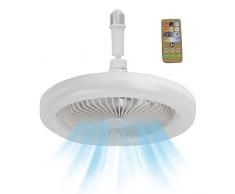 Ventilatore da soffitto con luce, ventilatore a LED con telecomando - Ventilatore da soffitto dimmerabile a 3 colori, velocità del vento a 3 velocità, temporizzazione, con 3 pale per sala studio