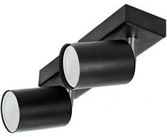 Adviti DOA SP 2, Faretti Led da Soffitto Orientabili - max. 2x50W, IP20, GU10 (Lampadina Acquistata Separatamente) (Nero)