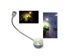 ROSENICE 360 gradi flessibile muro di LED luce LED lettura luce lampada da comodino AC 85-265V 3W (bianco caldo)