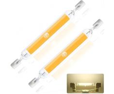 MZIEIU R7S LED 78mm 10W Dimmerabile Lampadina, Bianco Naturale 4500K,1000Lumen Nessun Sfarfallio,LED COB Lineare Equivalente Alogena J78 R7S 100W, Illuminazione Fascio 360°,Confezione da 2