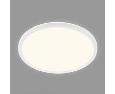Briloner Leuchten - Pannello LED, plafoniera da soffitto, con effetto retroilluminazione, 30 Watt, 3500 lumen, 4000 Kelvin, bianco, rotondo, Ø 48 cm