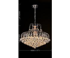Dst Modern Luxury goccia della pioggia Chiaro K9 lampadario di cristallo, luci di soffitto con 6 portalampade per Soggiorno camera da letto o di studio, Formato: Diametro 45cm Altezza 42 centimetri