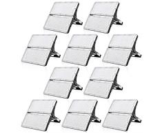 Viugreum Faretto LED da Esterno 200W 10 Pezzi, IP66 Resistente allacqua Faretti LED da Esterno, Luce Di Sicurezza 20000LM, 3000K Bianco Caldo, Consumo Basso Super Luminoso Faretti LED per Giardino