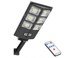 PEAKRO Luce Solare Led Esterno, 252 LED Lampione Solare Led Esterno con Sensore di Movimento, 3 modalità Faretto Solari Potenti Lampada Parete Solare IP65 Impermeabile per Esterno Giardino Stradali