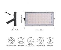 Viugreum Faretto LED da Esterno 100W, IP66 Resistente allacqua Faretti LED da Esterno, Luce Di Sicurezza 10000LM, 3000K Bianco Caldo, Consumo Basso Super Luminoso Faretti LED per Giardino, Magazzino