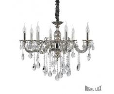 Lampadario moderno ideal lux modello IMPERO SP8 ARGENTO