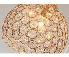 TRADE® Luce pendente Doro Globo Lampadario con K9 Crystal Regolabile Cordone Sala da Pranzo Illuminazione