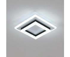SENQIU Plafoniera LED Soffitto Quadrata 24W, Lampada da Soffitto Moderno Nero in Acrilico, Plafoniere da Soffitto per Bagno, Cucina, Soggiorno, Camera, Corridoio, Ufficio, 6500K Luce Bianca Fredda
