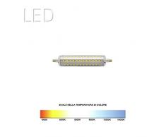 LAMPADA LAMPADINA R7s SLIM 118mm 10W LED = 100W ALOGENA FREDDA 6000° K RISPARMIO