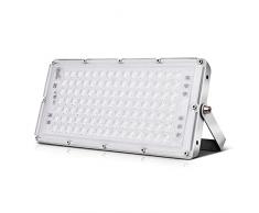 Viugreum Faretto LED da Esterno 100W, IP66 Resistente allacqua Faretti LED da Esterno, Luce Di Sicurezza 10000LM, 6500K Bianco Freddo, Consumo Basso Super Luminoso Faretti LED per Giardino, Magazzino