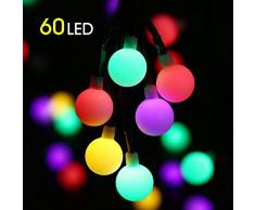 Catena Luminosa Solare, Mture 60 LED Stringa Luci Solare 10M con 8 Modalità, LED Stringa Esterno Impermeabile illuminazione Fata Perfetto per Festa, Matrimonio, Giardino, Natale, Halloween