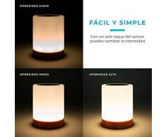 Lampada notturna LED touch da comodino, scrivania o tavolo | Luce RGB multicolore portatile con batteria ricaricabile | Lampada design rilassante e colorata senza fili per adulti, bambini e neonati