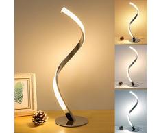 LED Lampada da Tavolo Dimmerabile, Tocco Lampada da Comodino, Moderna Lampade da Lettura a Spirale 3000K-5000K (Bianco Caldo/Naturale/Freddo), Lampada da Scrivania per Camera da Letto Soggiorno