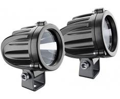 Interphone | LEDLIGHT10SPOT | Coppia FARETTI LED Anteriori da Moto - Omologati Stradale ECE R112 - Potenza 10 Watt - 990 Lumens Faro - Pattern Fascio Luce SPOT