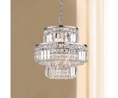 Lampadario moderno a sospensione Lampadario a goccia di cristallo Lampada da soffitto Apparecchio per sala da pranzo Bagno Camera da letto Soggiorno 8 Lampadine G9 Richiesto D33cm x H30cm