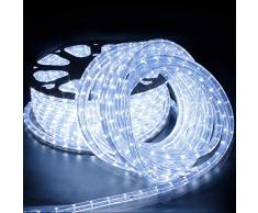 Forever Speed 20M Tubo Luminoso a LED,Flessibile a LED Tubo per Esterna Interna Bianco Freddo, Fiabe LED Tubo Luminoso per Natale,Matrimonio,Vacanze,Giardino,Decorazione del Tetto Illuminazione IP65