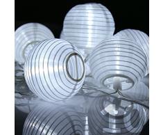 CATENA LANTERNE GHIRLANDA LANTERNA CATENA LAMPIONI 10 LED BIANCO 4,7 METRI