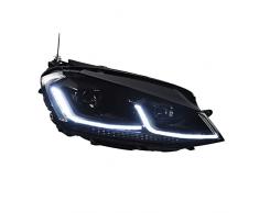 Faro Fanale Proiettore Per VW Per Golf 7.5 Per Golf 7 2013-2020 Car Styling LED Faro Fari DRL Lampada Frontale Nascosta Segnale Dinamico Bi Xenon Accessori Proiettore Fari (Colore : Black All LED, M