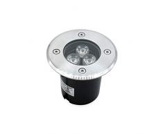 LineteckLED -57-FS-3B-3x1W- Faretto Segnapasso Led 3x1W Calpestabile da Incasso Rotondo Bianco Freddo