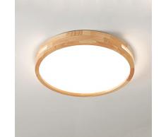 Plafoniera a LED in legno | Bianco Neutro 4500K 1620lm 18W | Lampada da soffitto rotonda in legno Ø30cm/11.8in | Svuotare Deisign Su Due Lati | Camera Da Letto, Soggiorno, Cameretta, Ufficio Studio