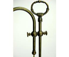 Lampada ottone brunito con manico di legno adatta per da tavoli,scrivanie,comò,stile liberty con vetro di colore rosato slg21.Dimensioni: Altezza min 56cm,max 68cm, diametro vetro16,5cm,diametro base 17cm. Le dimensioni sono comprensive