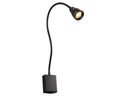 TWSXTE 7W Applique Lettura Flessibile Lampada da tavolo a LED Applique da Comodino Orientabile da Camera da Letto 3000K per camera da letto Lampada da parete da comodino da ufficio