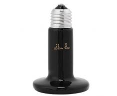 Sheens Lampada Termica in Ceramica, Lampadina a infrarossi in Ceramica per rettili Anfibi criceti Serpenti Uccelli pollame pollaio Habitat 220-230 V(75w-Nero)