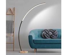 DSELP Lampada da Terra Soggiorno, Moderno LED 25W Lampada da Terra ad Arco Piantana Dimmerabile su 3 livelli per Soggiorno Camera da Letto Ufficio,Nero