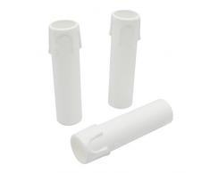 E14 candela manicotto con goccia L. 100 mm 3 pezzi ø26,5 mm liscia in plastica bianca per candela attacco lampadario candela di Attacco manicotto