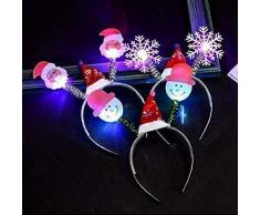 4pcs cerchietto luminoso incandescente LED lampeggiante fascia lucido cappello natalizio fiocco di neve Babbo Natale copricapo di Natale festa di compleanno evento accessori stile casuale