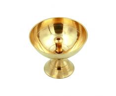 Shubhkart Lampada ornamentale Pyali Diya- fatta a mano in ottone indiano a olio / Deepak / Deepam