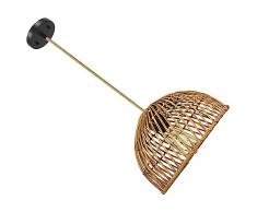 DOITOOL Antico Lampadario In Rattan Appeso Plafoniera Intrecciata Lampada Vintage Paralumi Lampada A Sospensione A Soffitto Luci A Sospensione Per Cucina Lampada A Sfera Appesa Veccia