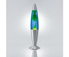 Lavalamp Jenny lampada lava estiva retrò anni70 con effetto magma cera giallo blu G9 42 cm lampadina incl. idea regalo per qualunque occasione