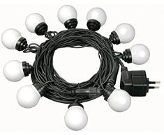 Brennenstuhl 1175292 Catena di luci per feste, (IP44) per esterni ed interni, lunghezza 10 m, con 10 lampade a LED (ciascuna con 7 LED)
