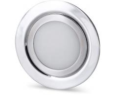 Faretto slim da incasso a LED, interamente in metallo, IP44, 12 V, mini amplificatore, adatto per scatola da incasso da 60 mm di diametro, colore: bianco diurno (4000 K).