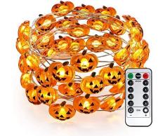 PhilzOps Halloween Luci Stringa, 4M 40 LED Autunno Zucca Catena Luminosa Interni a Batteria 3D Luci a Forma di Arancia Zucca per Decorazioni Ringraziamento Natale Esterni Matrimonio Festa Giardino