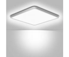 Ouyulong Plafoniere Bagno IP44 Impermeabile, Plafoniera Quadrata Led Soffitto 24W,5000K,2600LM, Plafoniera LED Soffitto per Cucina Soggiorno Camera Corridoio Ufficio Garage