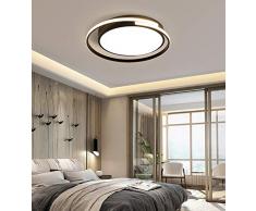 Plafoniera a LED, moderna dimmerabile lampadario per camera da letto con telecomando, plafoniera di design rotonda, dispositivo di illuminazione regolabile in continuo, nero (42)