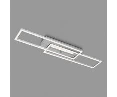 BRILONER - Plafoniera LED soffitto, lampada LED, lampadario, colore della luce bianco caldo, funzione memory, lampada da soggiorno orientabile, alluminio spazzolato.
