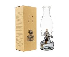 Centén - Lampada a olio, antica lampada a paraffina o cherosene in vetro, per la decorazione classica della casa, stoppino regolabile - 380 ml