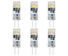 Noobibaba - Lampadina alogena G4, 12 V, G4, 15 W, 12 V, 1,5 W, attacco G4 Bi-Pin, per lampadari, lampadari a sospensione, corridoio, 2700 K, bianco caldo, confezione da 6