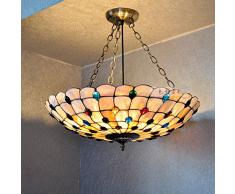 Colorato stile Tiffany Shell soggiorno-Lampada a sospensione, modello: Bucolico studi di attrezzature ristorante luci lampadario da camera