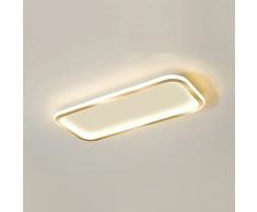 KRIPINC Plafoniera LED Soffitto Rettangolare, Lampada da Soffitto Rettangolare, Plafoniera LED Soffitto Moderna per Soggiorno, Camera da Letto, Cucina, Bagno (Doro, Bianco Caldo)