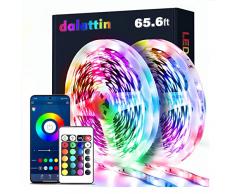 Dalattin, luci LED per camera da letto, Bluetooth, 20 m, 2 rotoli da 10 m, luci LED intelligenti per sincronizzare la musica cambia colore luci 5050 RGB con controllo APP