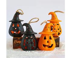 Lanterna di zucca di Halloween Cute Mini Pumpkin Lantern Lanterne di Halloween Torcia della torcia elettrica a batteria Portatile Puntelli della decorazione di Halloween Puntelli della candela 0622