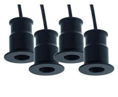 4 Pezzi Mini Faretti Led Da Incasso, 12V 1W 100 Lumen, Luce Angolo Stretto 30°, Foro 15mm, Ø20X25mm (Nero, Bianco Neutro 4000K)